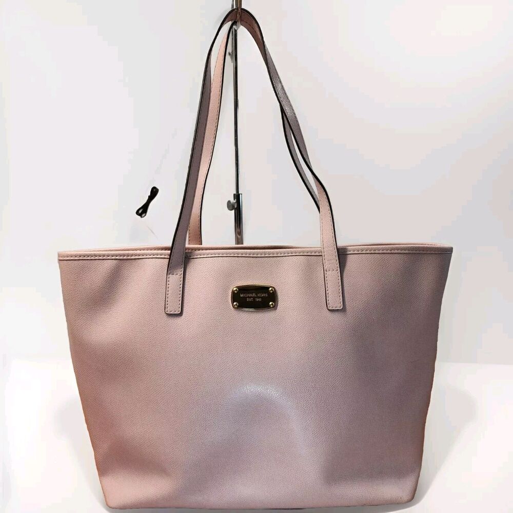 Michael Kors Pink Saffiano Leather Laptop Tote Bag Large
